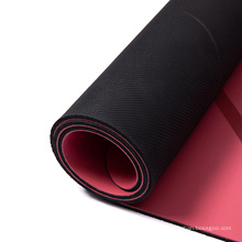 China vendor odor resistant  eco friendly  laminated solid color black two  double layer pu rubber yoga mat